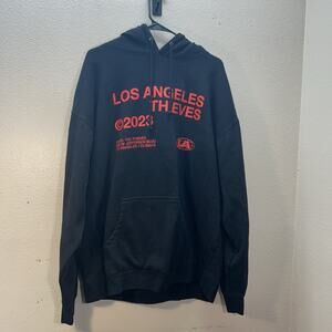 100 Thieves 2023 Hoodie Heavyweight Black Red Graphic Mens 2XL Los Angeles 2X